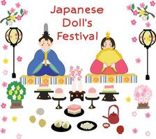 japansk docka festival av hina matsuri vektor illustration