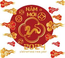 vietnamese ny år lunar ny år drake vektor