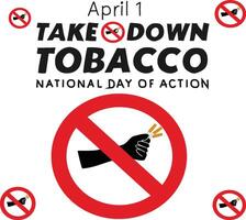 nehmen Nieder Tabak National Tag von Aktion vektor
