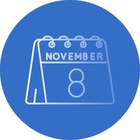 8:e av november lutning linje cirkel ikon vektor