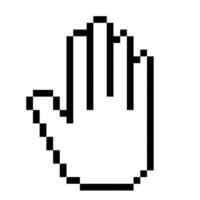 transparent Hand Linie Symbol. halt Geste, Zeichen Sprache, Finger, Emoji, chatten, Korrespondenz, Pixel Stil. mehrfarbig Symbol auf Weiß Hintergrund vektor