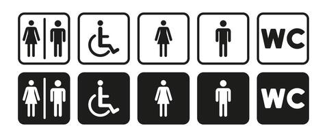 offentlig toalett eller toalett anläggningar tillgängliga för använda sig av förbi de allmän offentlig. offentlig toalett, offentlig toalett, toalett faciliteter, tvättrum. vektor