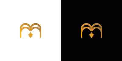 lyxig och modern m logotyp design vektor