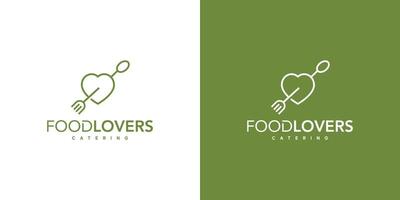 unik och modern mat älskare logotyp design vektor