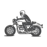 fri hand dragen motorcykel silhuett vektor illustration