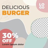 Burger Restaurant kariert Flyer Vorlage vektor