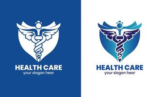 ai genererad medicinsk logotyp, hälsa vård service, hjärta logotyp mall vektor ikon.