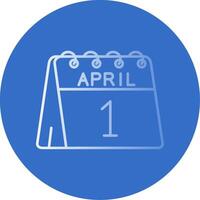 1:a av april lutning linje cirkel ikon vektor