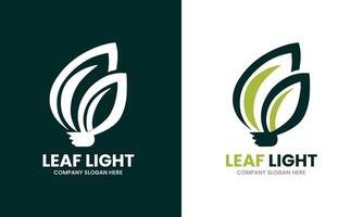 Grün Blatt Natur Grün Leistung Lampe Birne isoliert Grün Öko Energie Konzept Vektor Symbol