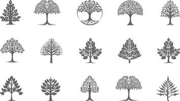 träd skog parkera vektor ikoner blad design vektor ikon logotyp symbol träd stock