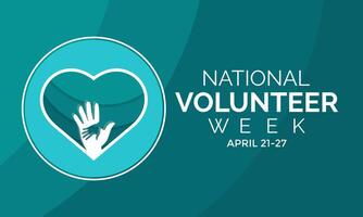Vektor Illustration auf das Thema von National Freiwillige Woche beobachtete jeder Jahr während dritte Woche von April. Gruß Karte, Banner Poster, Flyer und Hintergrund Design.