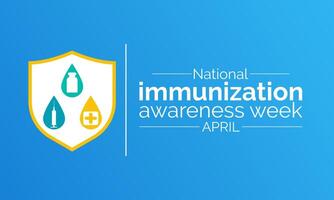 Welt Immunisierung Woche beobachtete im zuletzt Woche von April von 24 .. zu 30. Banner, Poster, Flyer. Vektor Illustration. Vektor Illustration.