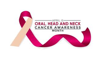 oral, huvud och nacke cancer medvetenhet månad observerats varje år i april. hälsning kort, baner affisch, flygblad och bakgrund design. vektor