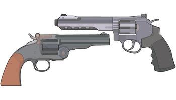 buntning uppsättning av vektor av revolver konst, skytte pistol, vapen illustration, vektor revolver, pistol illustration, modern skjutvapen, militär begrepp, pistol vektor.