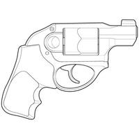 Revolver mit Linie Kunst Stil, Schießen Pistole, Waffe Illustration, Vektor Linie, Gewehr Illustration, modern Feuerwaffe, Militär- Konzept, Pistole Vektor.