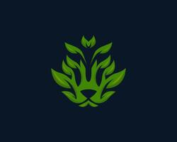 Löwe Blätter Logo einfach Design vektor