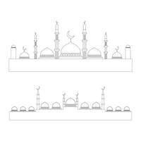 moské silhuett, vektor moské illustration, uppsättning av moské vektor