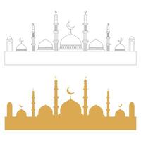 Moschee Silhouette, Vektor Moschee Illustration, einstellen von Moschee Vektor