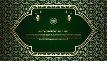 islamisch oder Arabisch Hintergrund. Luxus Gold und Grün Muster Farbe. zusätzlich Elemente von islamisch Thema Design vektor