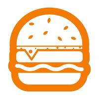 Burger Logo Design im minimalistisch Stil. schnell Essen Symbol. Vektor Illustration.