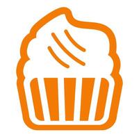 Cupcake, Muffin Logo Design im minimalistisch Stil. schnell Essen Symbol. Vektor Illustration.