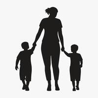 Mutter und Baby Silhouette, Mutter Tag Vektor Illustration Satz, Weiß Hintergrund.