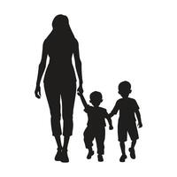 Mutter und Baby Silhouette, Mutter Tag Vektor Illustration Satz, Weiß Hintergrund.