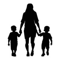 Mutter und Baby Silhouette, Mutter Tag Vektor Illustration Satz, Weiß Hintergrund.