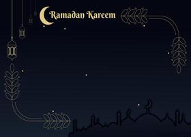 elegant ramadan kareem måne moské arabicum kalligrafi, mall för bakgrund, inbjudan, affisch, kort för de firande av muslim gemenskap festival vektor