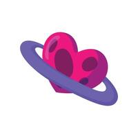 söt kärlek hjärta planet tecknad serie ikon fri vektor