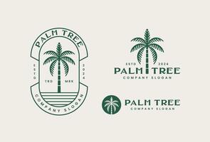 palmträd vintage logotyp formgivningsmall vektor