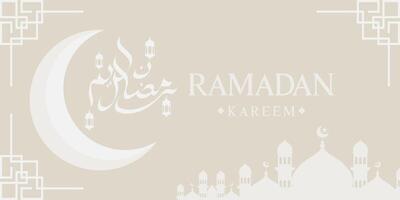 Ramadan kareem Mond Arabisch Kalligraphie, Vorlage zum Banner, Einladung, Poster, Karte zum das Feier von Muslim Gemeinschaft Festival vektor