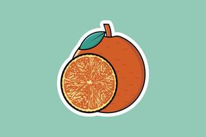 Orangenfrucht-Vektor-Symbol-Illustration. Food-Natur-Icon-Design-Konzept. frisches Obst, gesunde Ernährung, Gesundheitsschutz, natürliche Früchte, Körperfrische, Bio-Lebensmittel. vektor