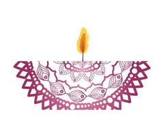 mandala av färg fuchsia med ett ljus på vit bakgrund vektor