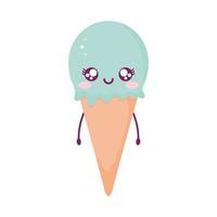 Eiscreme lächelnd kawaii Food Style vektor