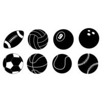 boll ikon vektor uppsättning. fotboll boll illustration tecken samling. sport symbol.