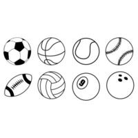 boll ikon vektor uppsättning. fotboll boll illustration tecken samling. sport symbol.