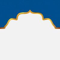 blå islamic gräns med gyllene ram vektor