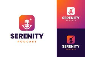 Podcast Logo Vektor Symbol im modern und minimalistisch Stil