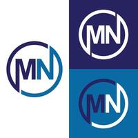 monogram mn brev logotyp design service vektor