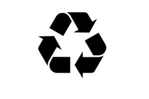 recyceln ,Die Recycling Symbol, Symbol schwarz eben , auf Weiß Hintergrund isoliert Vektor