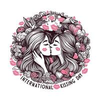 eben International küssen Tag Illustration auf ein Weiß Hintergrund. vektor