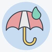 ikon eco paraply. relaterad till ekologi symbol. Färg para stil. enkel design redigerbar. enkel illustration vektor