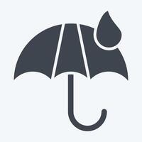ikon eco paraply. relaterad till ekologi symbol. glyf stil. enkel design redigerbar. enkel illustration vektor