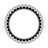 runden geometrisch Maori Rand Rahmen Design. einfach. schwarz und Weiß. vektor