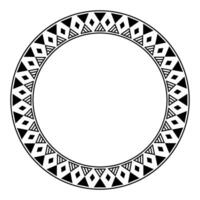 runda geometrisk maori gräns ram design. enkel. svart och vit. vektor