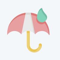 Symbol Öko Regenschirm. verbunden zu Ökologie Symbol. eben Stil. einfach Design editierbar. einfach Illustration vektor