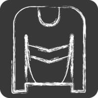ikon hockey jersey. relaterad till hockey sporter symbol. krita stil. enkel design redigerbar vektor