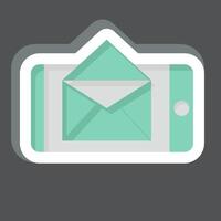 Aufkleber Email. verbunden zu Post Büro Symbol. einfach Design editierbar. einfach Illustration vektor