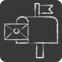 Symbol Mail Kasten. verbunden zu Post Büro Symbol. Kreide Stil. einfach Design editierbar. einfach Illustration vektor